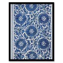 Artery8 Owen Jones Art Nouveau Flower Pattern in Blue Framed Wall Art Print - Size: A4 - thumbnail 1