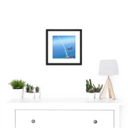 Artery8 Space Shuttle Atlantis Launch Strike Eagle Patrol Photo 8X8 Inch Square Wooden Framed Wall Art Print Picture with Mount in Black - thumbnail 2