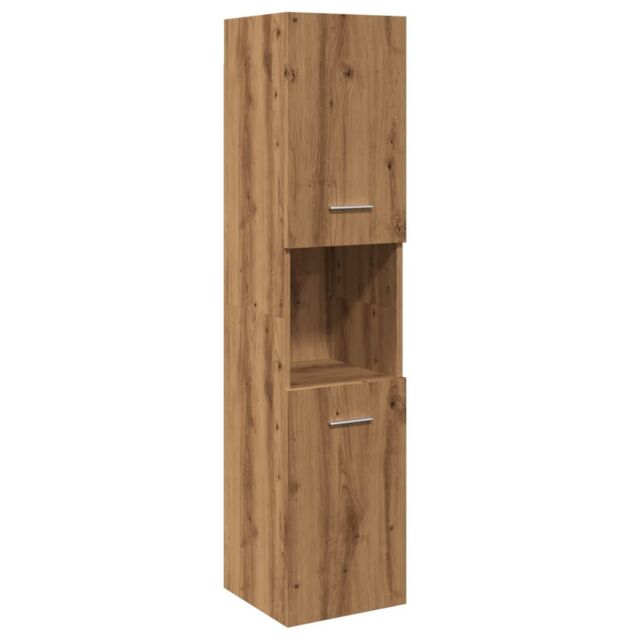 Berkfield Home Bathroom Hanging Cabinet Artisian Oak 30x30x130 cm Engineered Wood in Brown - Size: 30 x 30 x 130 cm - image 1