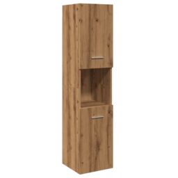 Berkfield Home Bathroom Hanging Cabinet Artisian Oak 30x30x130 cm Engineered Wood in Brown - Size: 30 x 30 x 130 cm - thumbnail 1