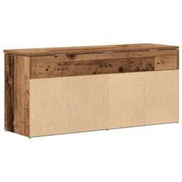 Berkfield Home Shoe Bench Old Wood 102x30.5x45 cm Engineered Wood in Brown - thumbnail 6