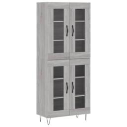 Berkfield Home Highboard Grey Sonoma 69.5x34x180 cm Engineered Wood - thumbnail 1