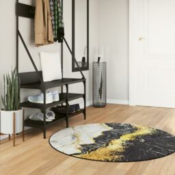 Berkfield Home Rug Washable Multicolour Ã˜ 120 cm Anti Slip - Size: 100 cm diameter - thumbnail 1