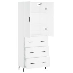 Berkfield Home Highboard White 69.5x34x180 cm Engineered Wood - thumbnail 4