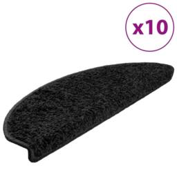 Berkfield Home Stair Mats 10 pcs 65x21x4 cm Black - Size: Medium - thumbnail 3