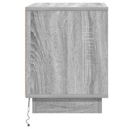 Berkfield Home Bedside Cabinet with LED Lights Grey Sonoma 44x34, 5x45 cm - thumbnail 7