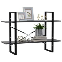 Berkfield Home 2-Tier Book Cabinet Grey 100x30x70 cm Engineered Wood - Size: 100 x 30 x 70 cm - thumbnail 4