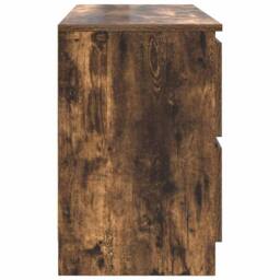 Berkfield Home TV Cabinet Smoked Oak 100x35x54 cm Engineered Wood in Brown - Size: 100 x 35 x 54 cm - thumbnail 7