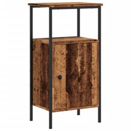 Berkfield Home Bedside Cabinet Old Wood 41x31x80 cm Engineered Wood in Brown - Size: 41 x 31 x 80 cm - thumbnail 2