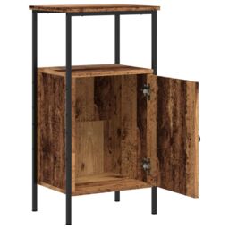 Berkfield Home Bedside Cabinet Old Wood 41x31x80 cm Engineered Wood in Brown - Size: 41 x 31 x 80 cm - thumbnail 4