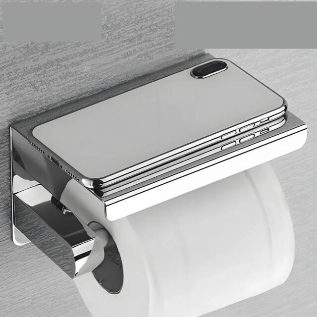 EONLION Bathroom Toilet Paper Roll Holder Wall-Mounted in Silver - image 1