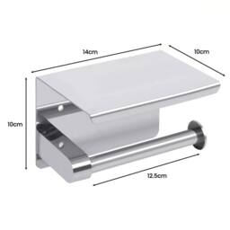EONLION Bathroom Toilet Paper Roll Holder Wall-Mounted in Silver - thumbnail 2