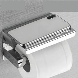 EONLION Bathroom Toilet Paper Roll Holder Wall-Mounted in Silver