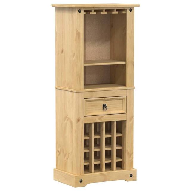Berkfield Home Wine Rack Corona 56x35x120 cm Solid Wood Pine in Light Tan - Size: 56 x 35 x 120 cm - image 1