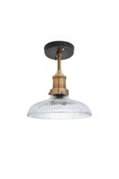 Industville Brooklyn Glass Dome Flush Mount, 8 Inch, Brass Holder in Bronze - thumbnail 3