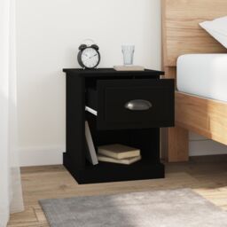 Berkfield Home Bedside Cabinets 2 pcs Black 39x39x47.5 cm Engineered Wood - thumbnail 4