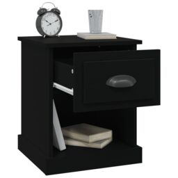 Berkfield Home Bedside Cabinets 2 pcs Black 39x39x47.5 cm Engineered Wood - thumbnail 6