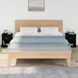 Berkfield Home Bedside Cabinets 2 pcs Black 39x39x47.5 cm Engineered Wood - thumbnail 3