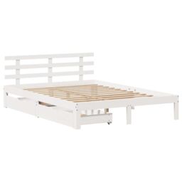 Berkfield Home Bed Frame with Drawers without Mattress White 140x200 cm - thumbnail 3
