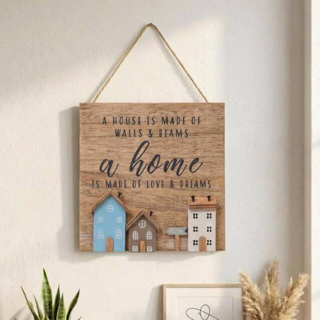 Garden Greatness Hanging Wooden Love Home Sign - Size: 1 Pack - image 1