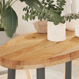 Berkfield Home Table Top Light Brown 80x40x4 cm Solid Wood Oak Oval - Size: 80 x 40 x 4 cm - thumbnail 1