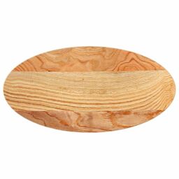 Berkfield Home Table Top Light Brown 80x40x4 cm Solid Wood Oak Oval - Size: 80 x 40 x 4 cm - thumbnail 2