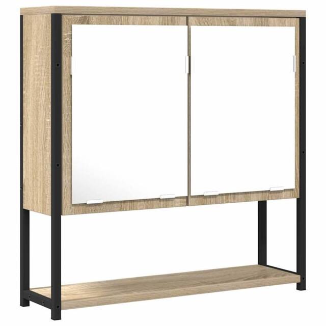 Berkfield Home Bathroom Mirror Cabinet Sonoma Oak 60x16x60 cm Engineered Wood in Light Oak - Size: 60 x 16 x 60 cm - image 1