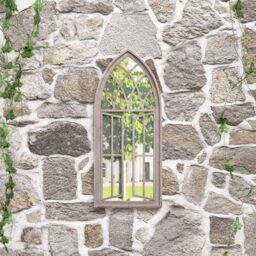 Berkfield Home Garden Mirror Sand 70x30 cm Iron for Outdoor Use in Cream - thumbnail 1
