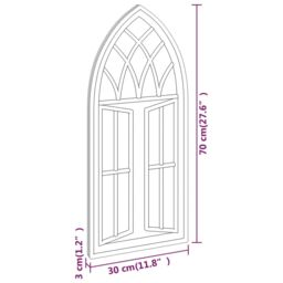 Berkfield Home Garden Mirror Sand 70x30 cm Iron for Outdoor Use in Cream - thumbnail 6