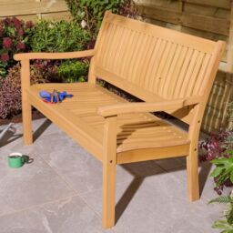 Rowlinsons 1.2m Farnham Bench - Timber - L72 x W124 x H87 cm in Brown - thumbnail 3
