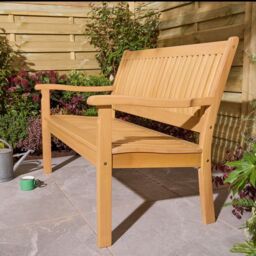 Rowlinsons 1.2m Farnham Bench - Timber - L72 x W124 x H87 cm in Brown - thumbnail 2