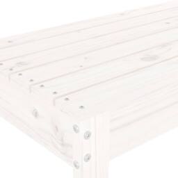 Berkfield Home Beautiful Garden Bench White 80x38x45 cm Solid Wood Pine - Size: 80 x 38 x 45 cm - thumbnail 6