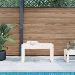 Berkfield Home Beautiful Garden Bench White 80x38x45 cm Solid Wood Pine - Size: 80 x 38 x 45 cm - thumbnail 2