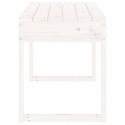Berkfield Home Beautiful Garden Bench White 80x38x45 cm Solid Wood Pine - Size: 80 x 38 x 45 cm - thumbnail 4