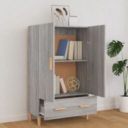 Berkfield Home Highboard Grey Sonoma 70x31x115 cm Engineered Wood - Size: 70 x 31 x 115 cm - thumbnail 6