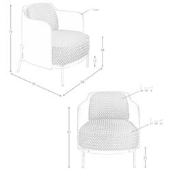 Angel Cerda Black & White Fabric Armchair with Leatherette Back - thumbnail 7