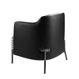 Angel Cerda Black & White Fabric Armchair with Leatherette Back - thumbnail 6