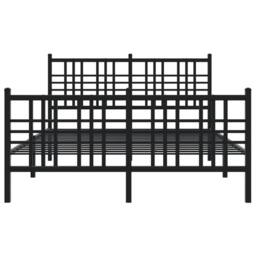 Berkfield Home Metal Bed Frame without Mattress with Footboard Black 120x190cm - Size: 120x190 cm - thumbnail 4