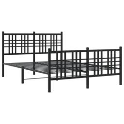 Berkfield Home Metal Bed Frame without Mattress with Footboard Black 120x190cm - Size: 120x190 cm - thumbnail 3