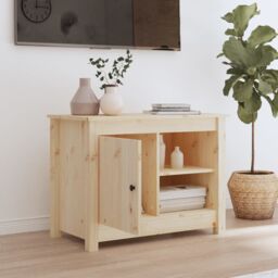 Berkfield Home TV Cabinet 70x36.5x52 cm Solid Wood Pine in Brown - thumbnail 3