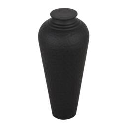 Lemon Pavilion Furniture and Decor Hammered Vase with Lid - Metal - L20 x W20 x H41 cm - Black - thumbnail 2
