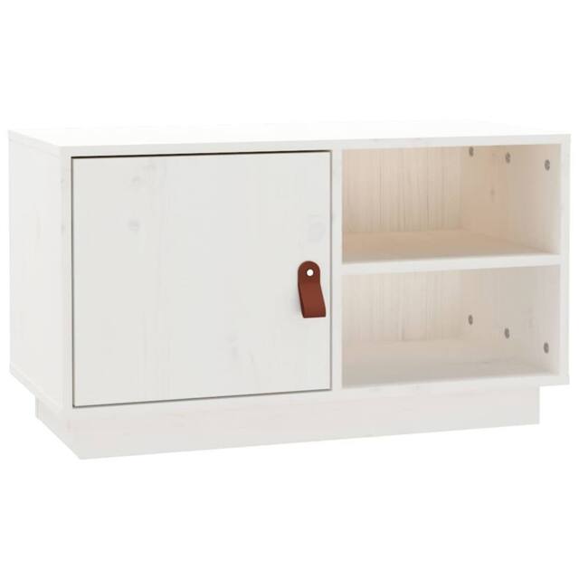 Berkfield Home TV Cabinet White 70x34x40 cm Solid Wood Pine - Size: 70 x 34 x 40 cm - image 1