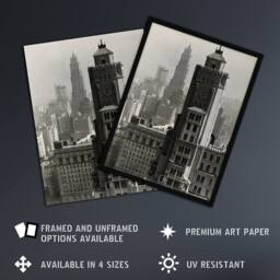 "Artery8 New York City view Alfred Stieglitz Framed Wall Art Print in Grey - Size: W12"" x H16""" - thumbnail 2