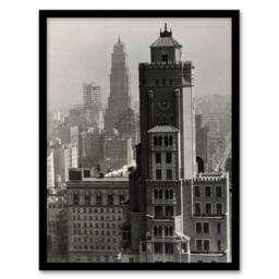 "Artery8 New York City view Alfred Stieglitz Framed Wall Art Print in Grey - Size: W12"" x H16""" - thumbnail 1
