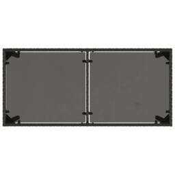 Berkfield Home Garden Table with Glass Top Black 115x54x74 cm Poly Rattan - Size: 115 x 54 x 74 cm - thumbnail 7