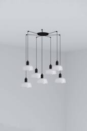 Netlighting Tatawin Small Cluster Pendant Ceiling Light Black Gloss White 7x E27