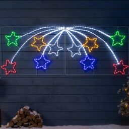 Christow Shooting Star Rope Light Outdoor Christmas Decoration Large LED Xmas Silhouette - thumbnail 2