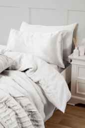 Silky Silks 100% Mulberry Silk Standard Pillowcase in White - Size: Standard Pillow Case - thumbnail 5
