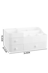 Living and Home Makeup Organizer Cosmetics Storage with Drawers Large Capacity Organiser for Vanity Desk in White - thumbnail 6