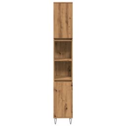 Berkfield Home Bathroom Cabinet Artisan Oak 30x30x190 cm Engineered Wood in Brown - Size: 30 x 30 x 190 cm - thumbnail 4